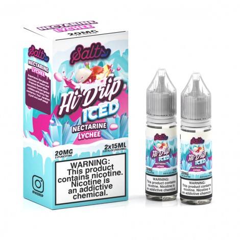 Hi-Drip Salts Iced Nectarine Lychee 2x 15ml Nic Salt Vape Juice